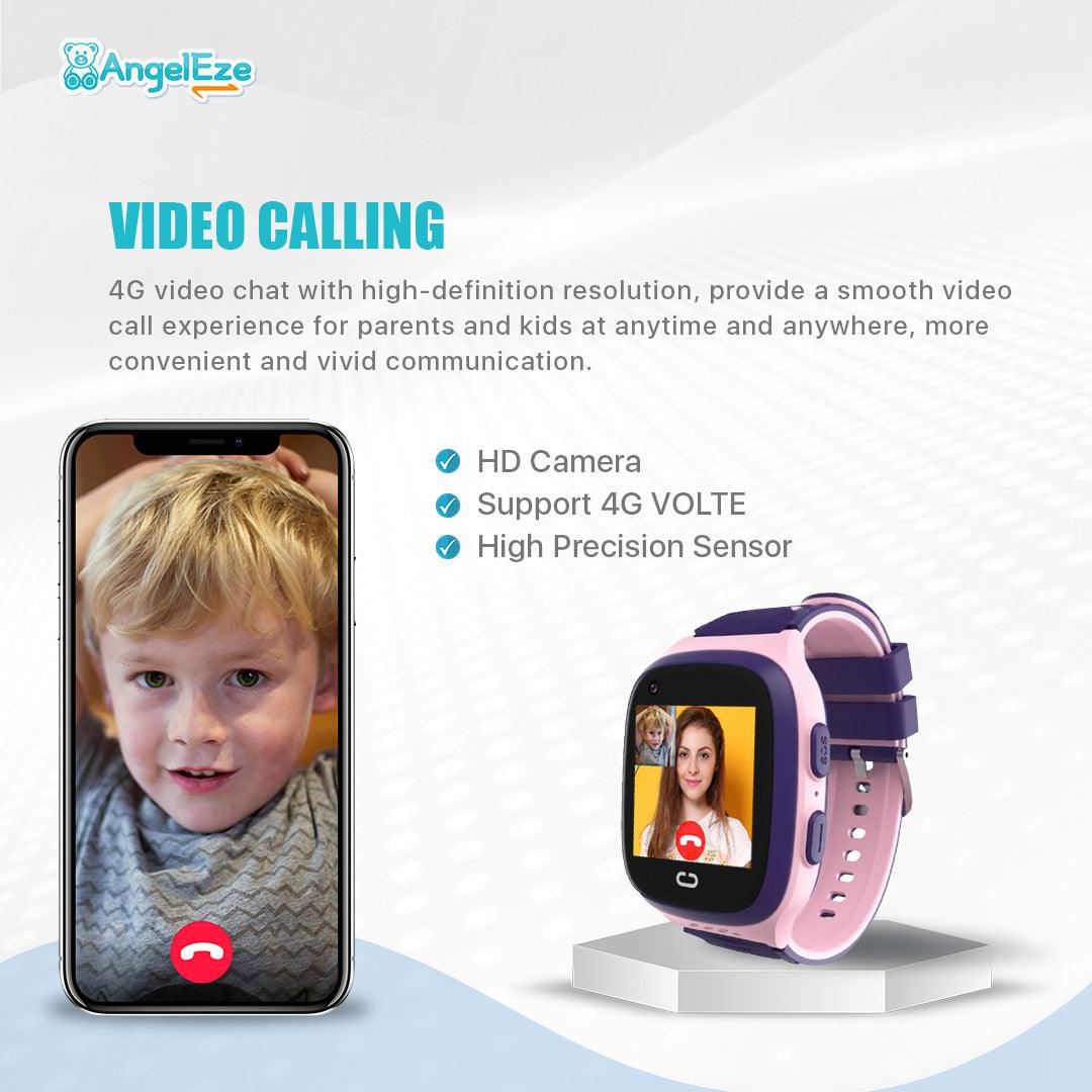 Kids 4G LTE Smart Companion Watch - Video Calling and GPS Location Tracking - Waterproof Watch for Kids - AngelEze