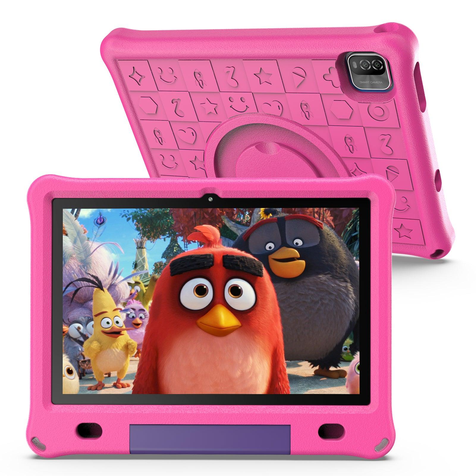 10.1 inch Kids Tablet, Wifi + Quad Core Processor, 3GB RAM, 64GB ROM, 6000mAh Battery, HD Screen, Dual Camera 2MP + 8MP, with tons Pre-Installed Parental Control, Kids Apps and Games - AngelEze