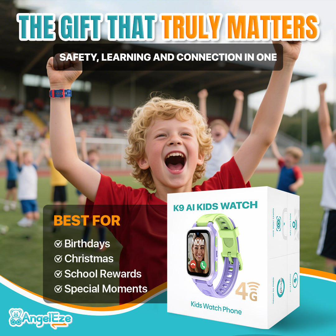 AI Learning 4G Kids Smart Watch - AMOLED Display, Parental Control, SOS, GPS Location and Video Calling (Model - K9)