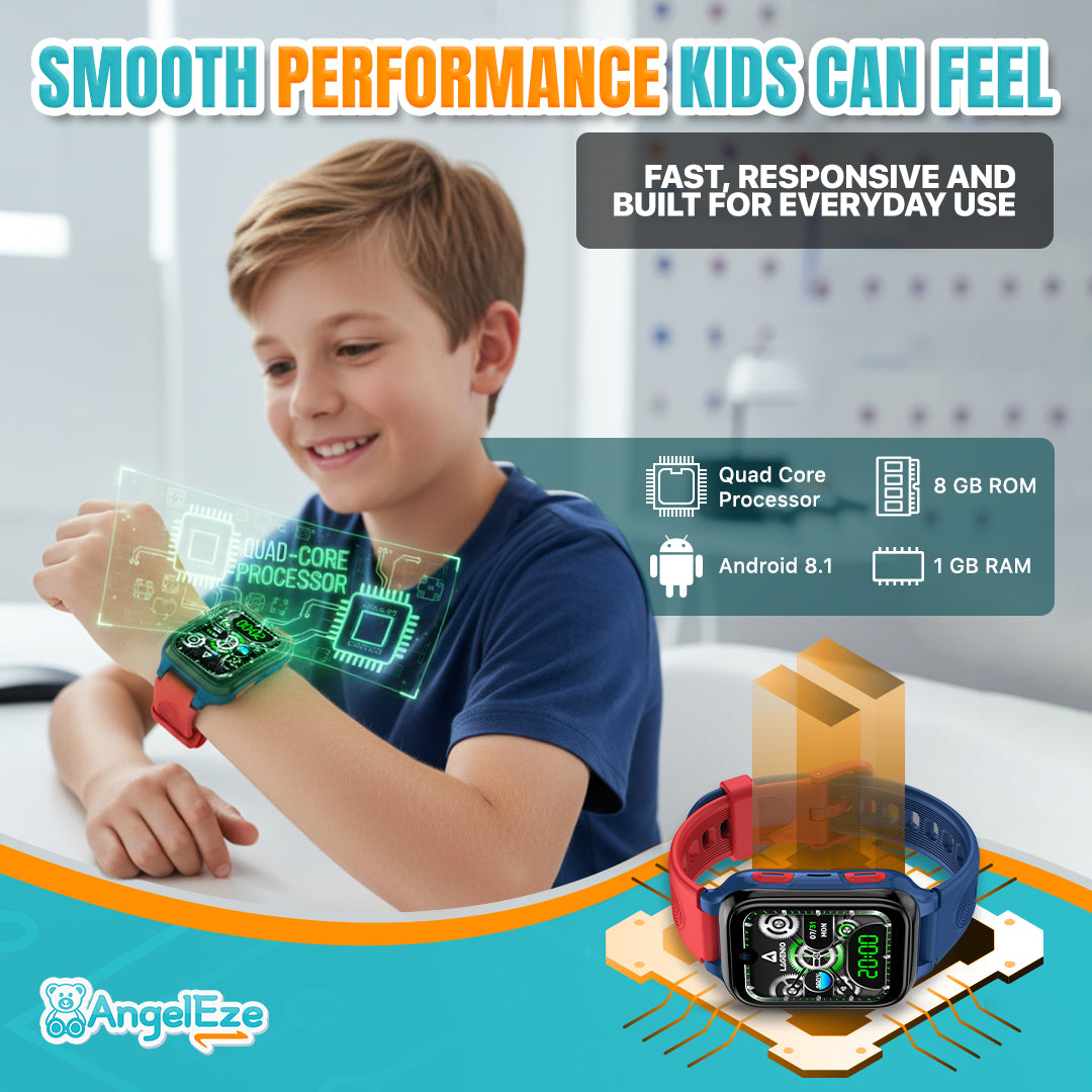 AI Learning 4G Kids Smart Watch - AMOLED Display, Parental Control, SOS, GPS Location and Video Calling (Model - K9)