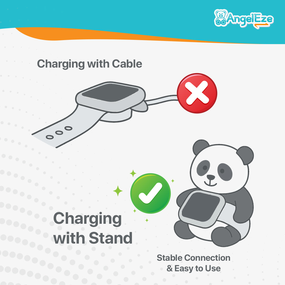 Cute Panda Charging Pad for Kids' Watches, Easy, Stable and Hassle-Free Charging (Compatible with K9AI Kids Watch)