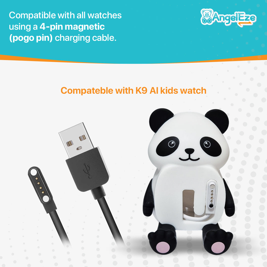 Cute Panda Charging Pad for Kids' Watches, Easy, Stable and Hassle-Free Charging (Compatible with K9AI Kids Watch)