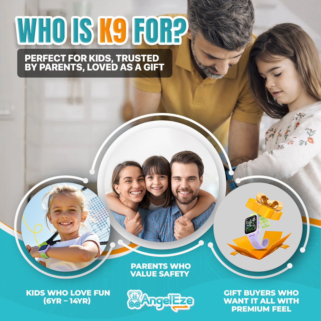 AI Learning 4G Kids Smart Watch - AMOLED Display, Parental Control, SOS, GPS Location and Video Calling (Model - K9)