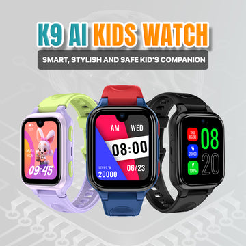 AI Learning 4G Kids Smart Watch - AMOLED Display, Parental Control, SOS, GPS Location and Video Calling (Model - K9)