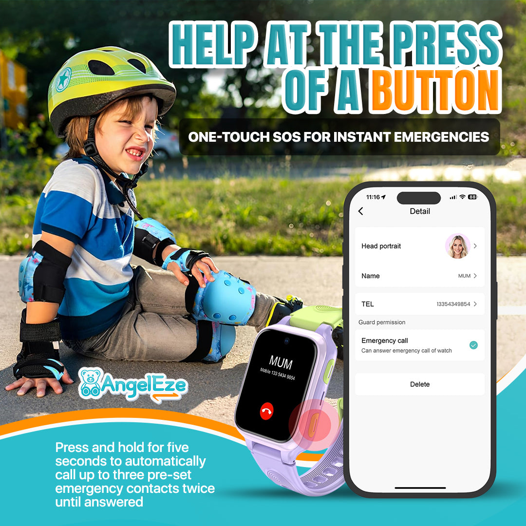 AI Learning 4G Kids Smart Watch - AMOLED Display, Parental Control, SOS, GPS Location and Video Calling (Model - K9)