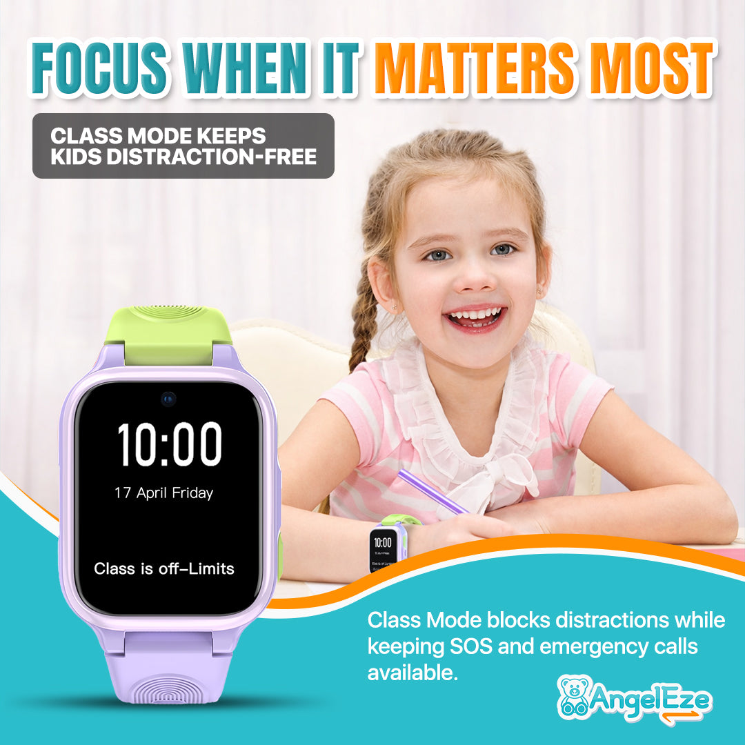 AI Learning 4G Kids Smart Watch - AMOLED Display, Parental Control, SOS, GPS Location and Video Calling (Model - K9)