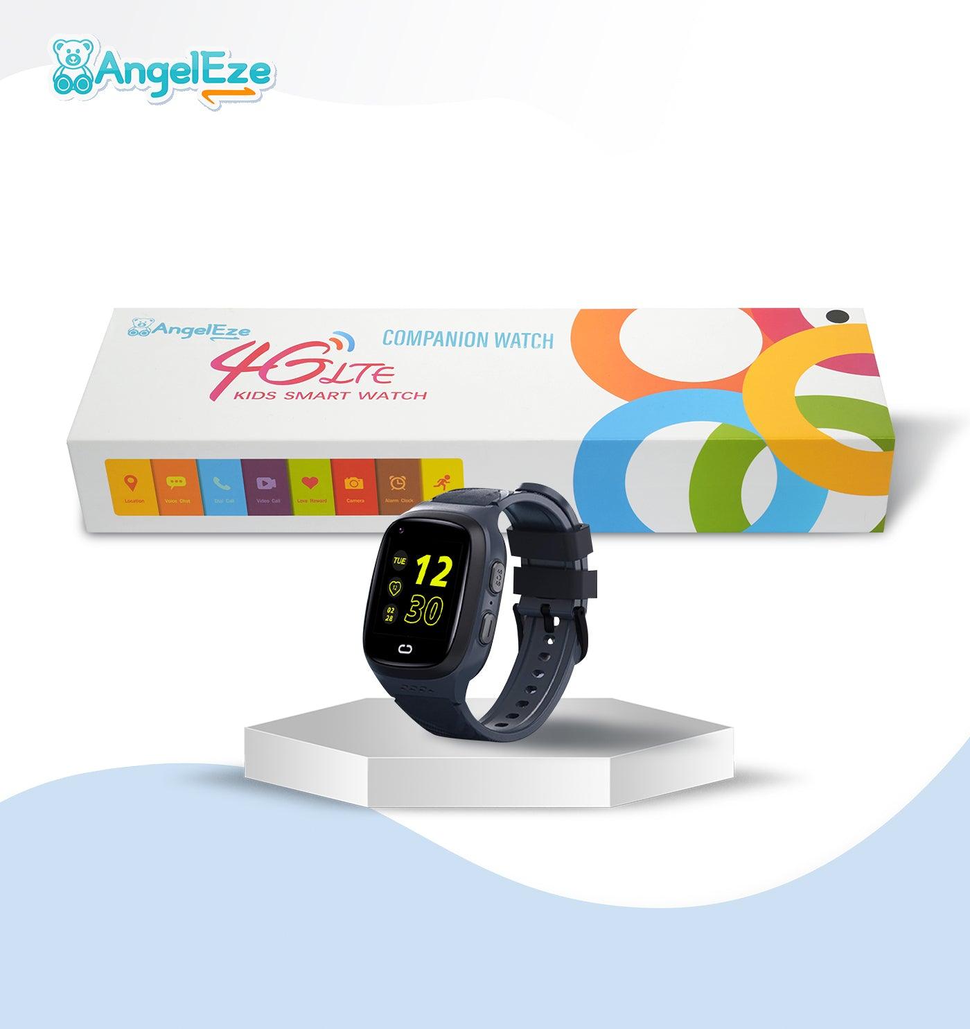 Kids 4G LTE Smart Companion Watch - GPS Location Tracking and Video Calling - IP67 Water Resistant Watch for Kids - AngelEze
