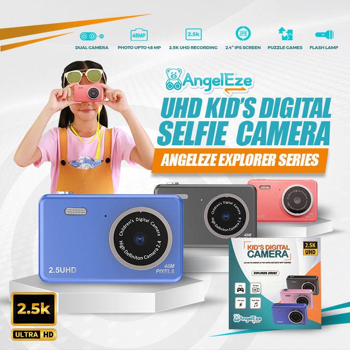 Kids 2.5 UHD Camera - 48MP - 32 GB SD Card - Dual Camera - LCD Screen - Photo and Video - Great Gift - AngelEze