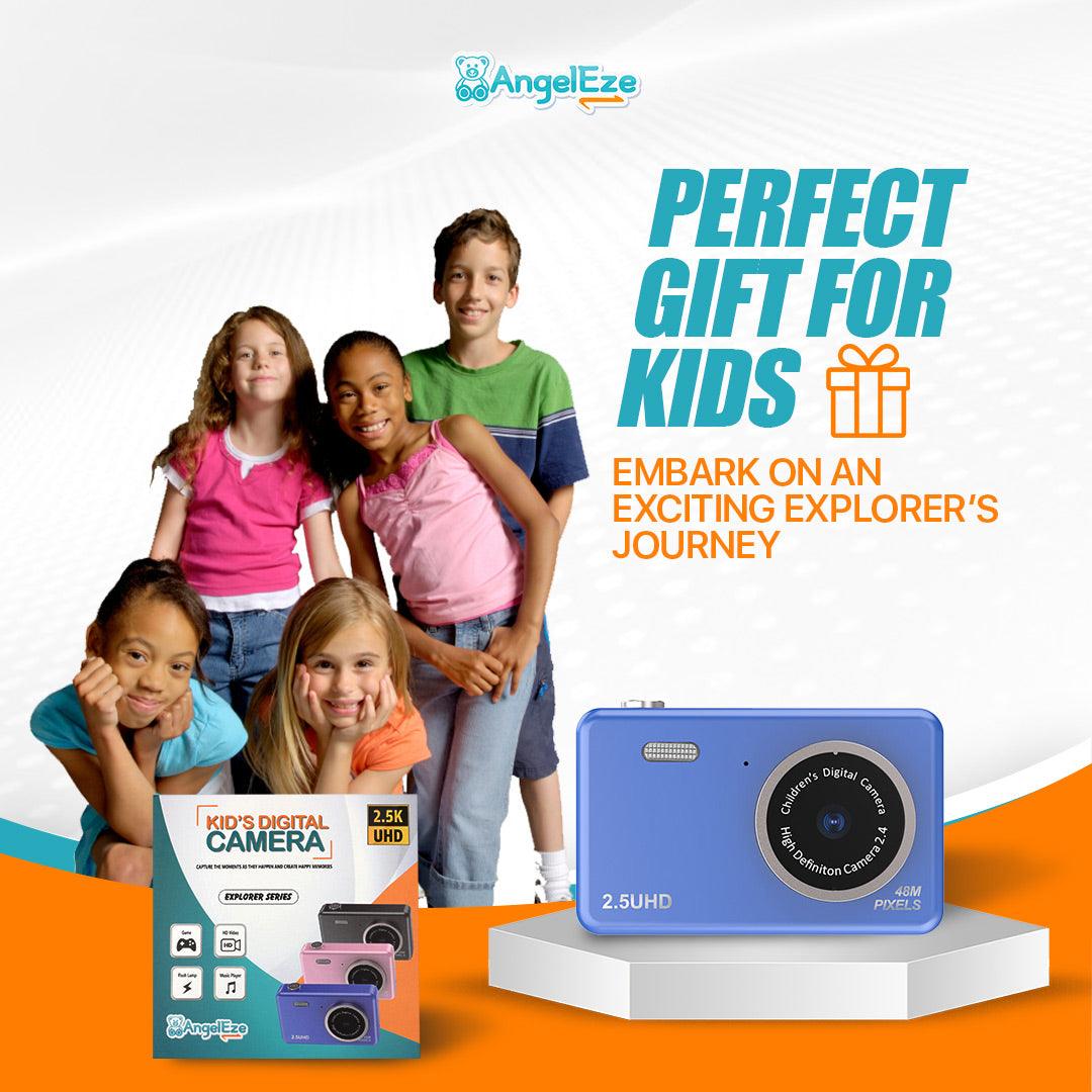 Kids 2.5 UHD Camera - 48MP - 32 GB SD Card - Dual Camera - LCD Screen - Photo and Video - Great Gift - AngelEze