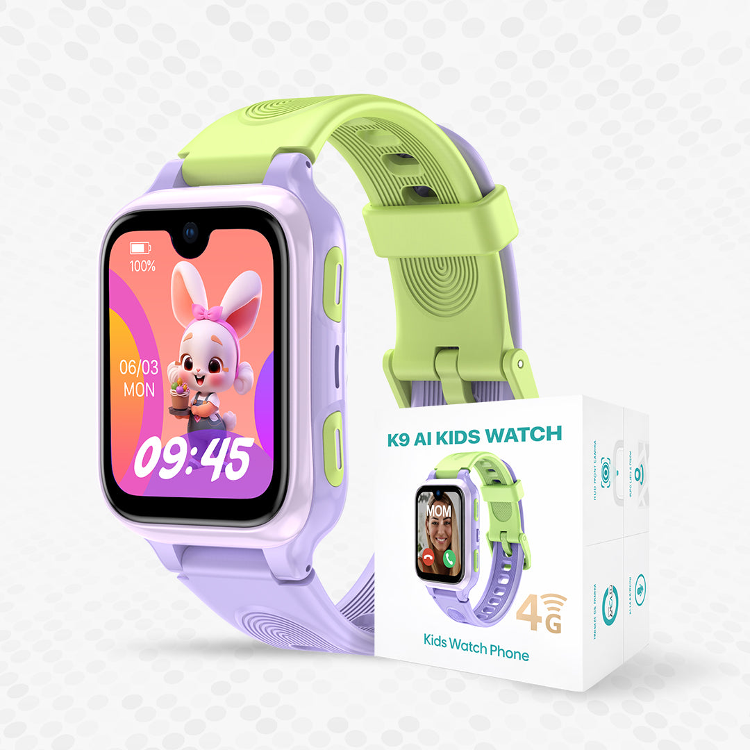 AI Learning 4G Kids Smart Watch - AMOLED Display, Parental Control, SOS, GPS Location and Video Calling (Model - K9)