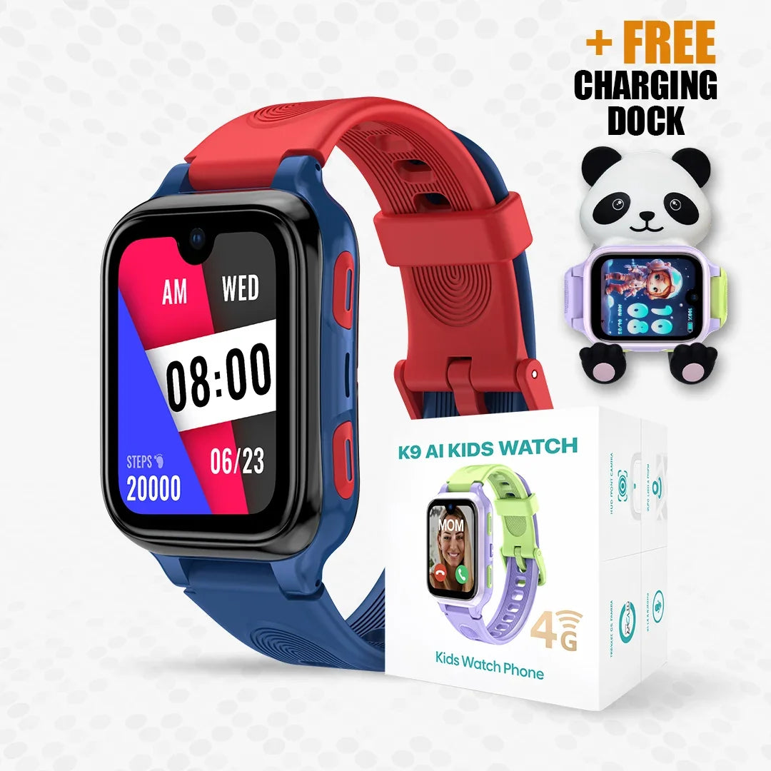 AI Learning 4G Kids Smart Watch - AMOLED Display, Parental Control, SOS, GPS Location and Video Calling (Model - K9)