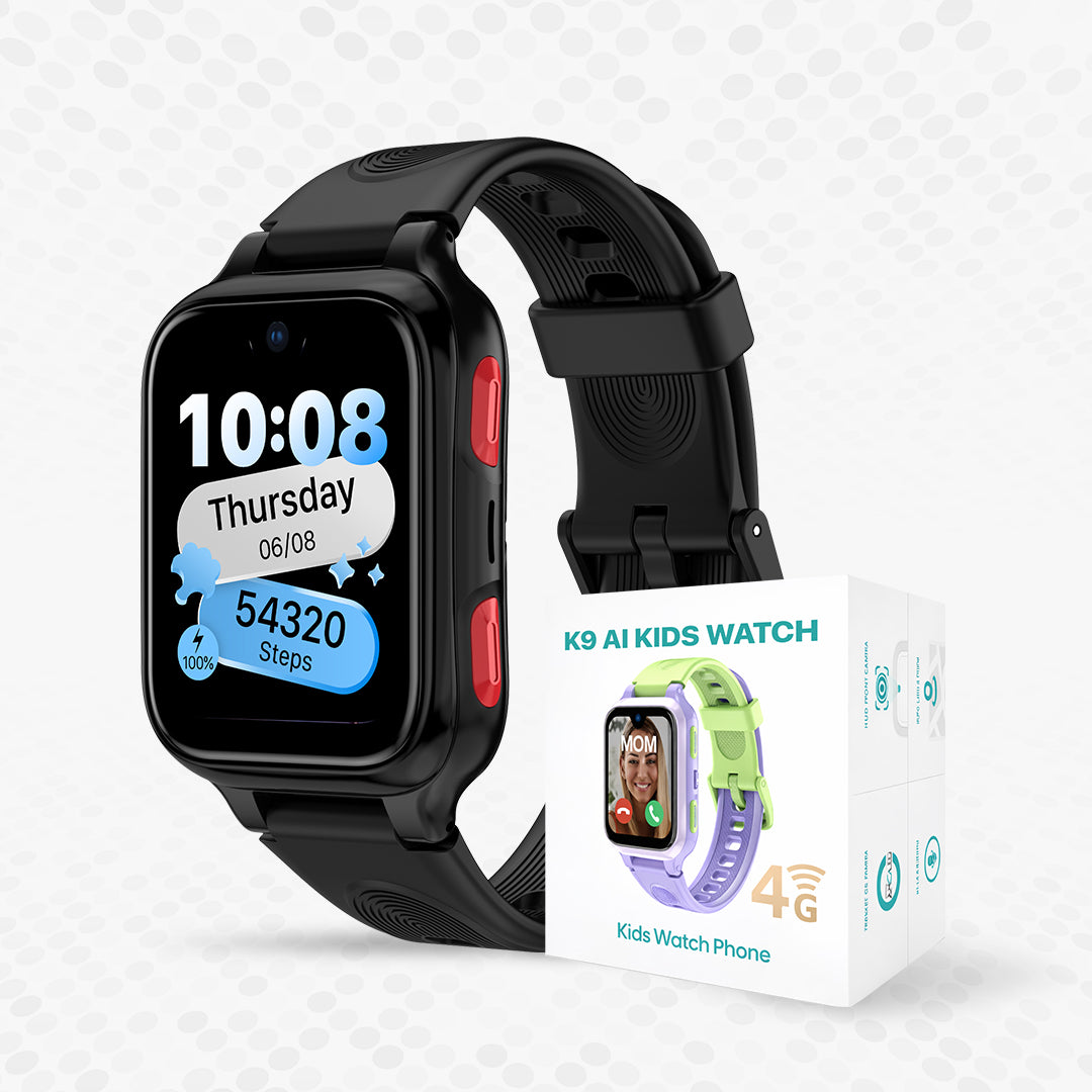 AI Learning 4G Kids Smart Watch - AMOLED Display, Parental Control, SOS, GPS Location and Video Calling (Model - K9)