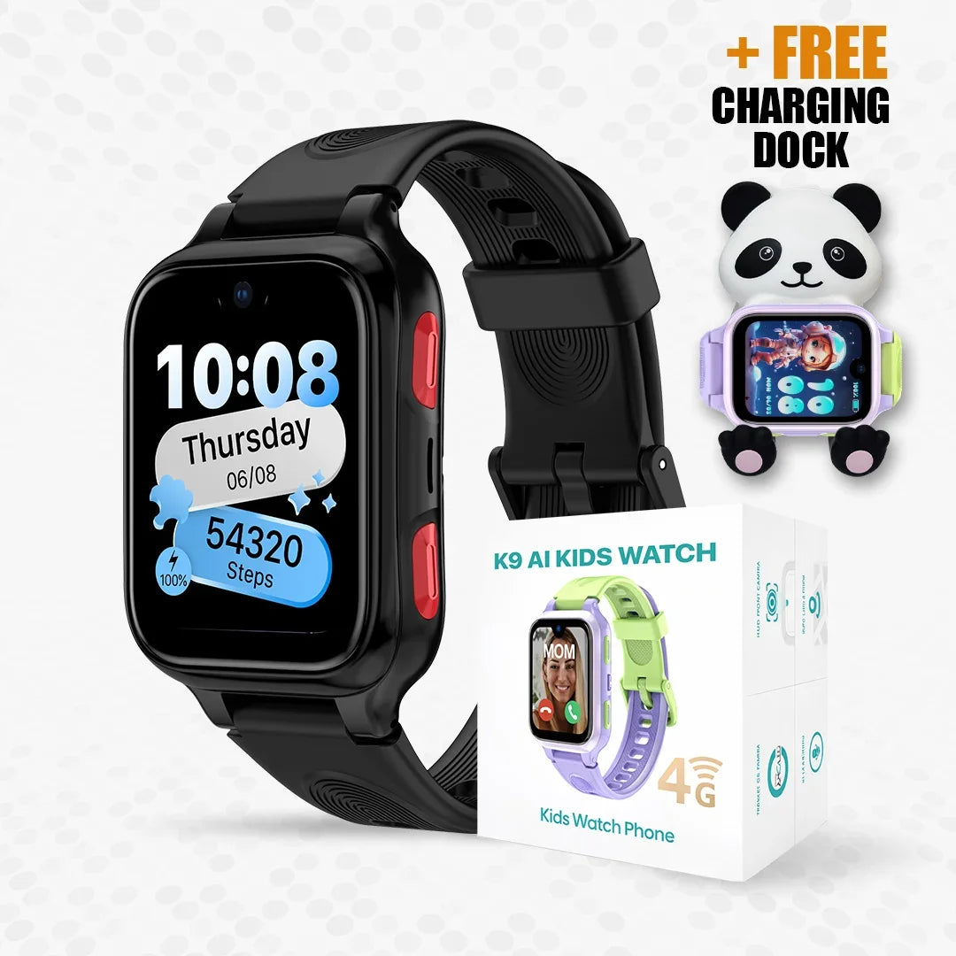 AI Learning 4G Kids Smart Watch - AMOLED Display, Parental Control, SOS, GPS Location and Video Calling (Model - K9)