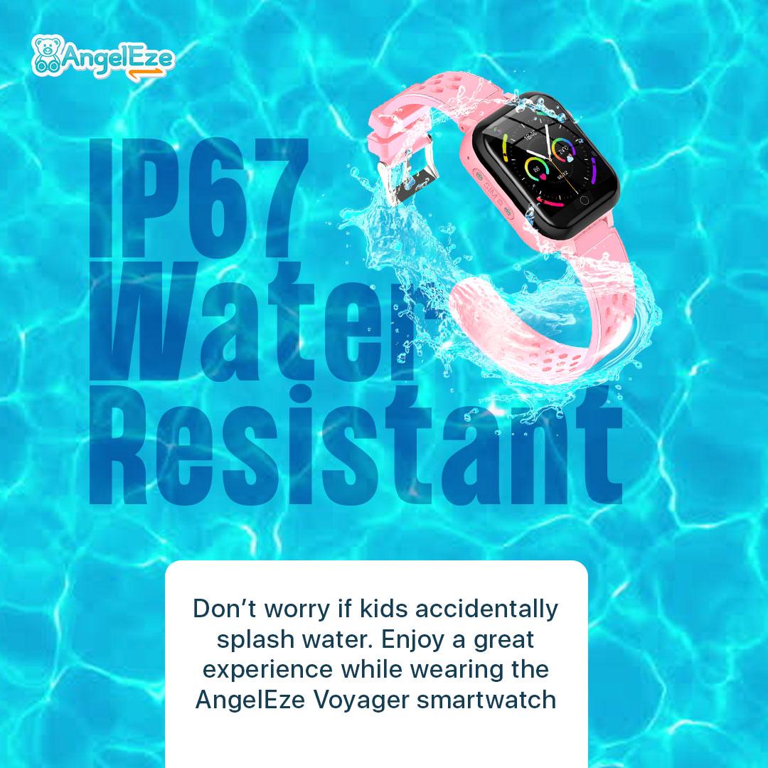 Voyager - Kids 4G LTE Android Smart Watch - 512 RAM + 4GB ROM, SMS, Wifi, GPS Tracking and Video Calling - IP67 Water Resistant - AngelEze