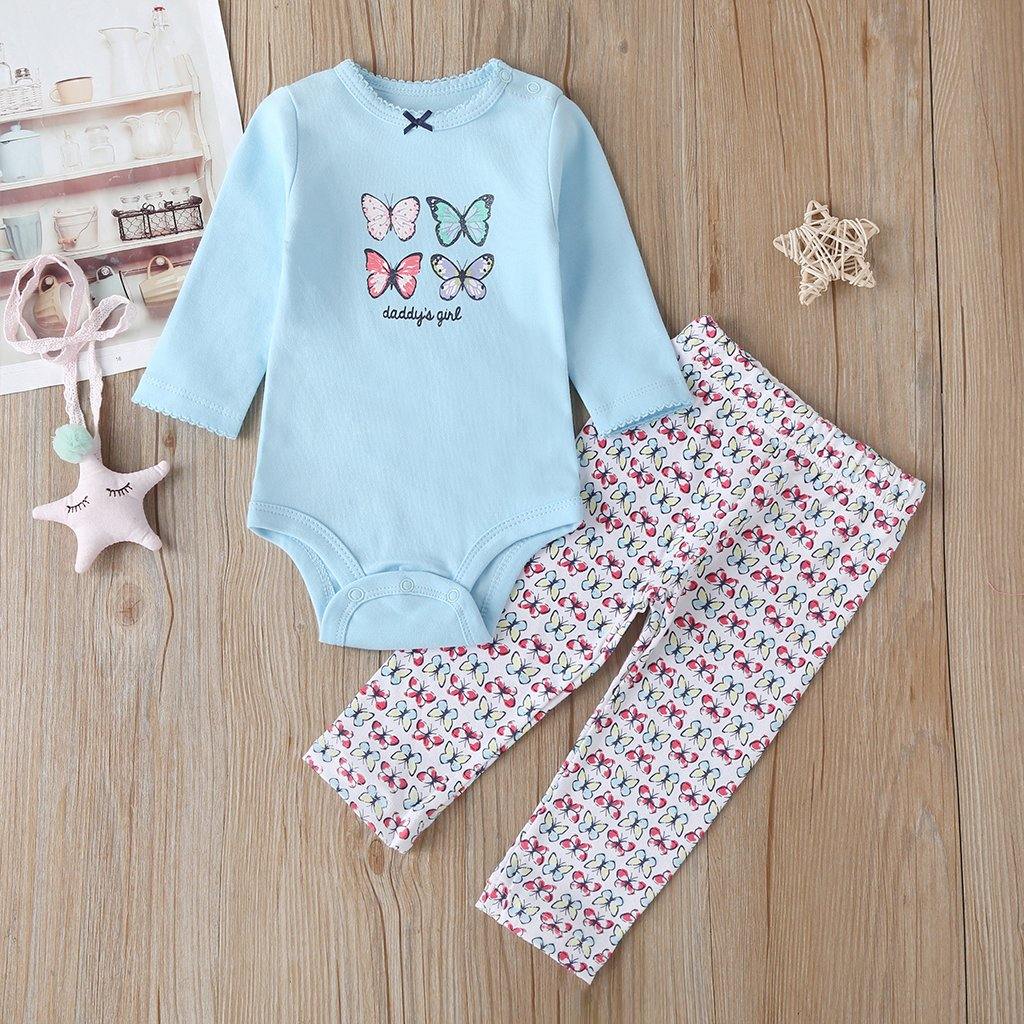Beautiful Butterfly Romper Set For Your Baby Girl - 2 Piece - AngelEze