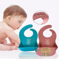 BPA Free Silicone Baby Bib with Food Catcher (Set of 2) - AngelEze