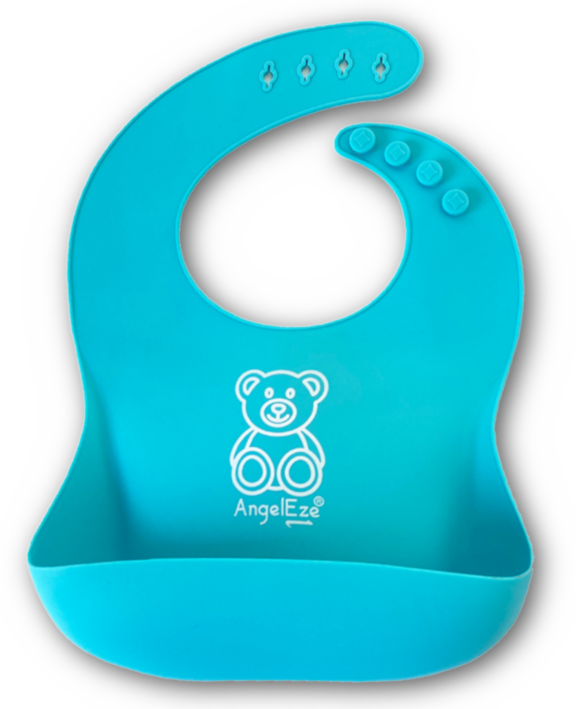 BPA Free Silicone Baby Bib with Food Catcher (Set of 2) - AngelEze