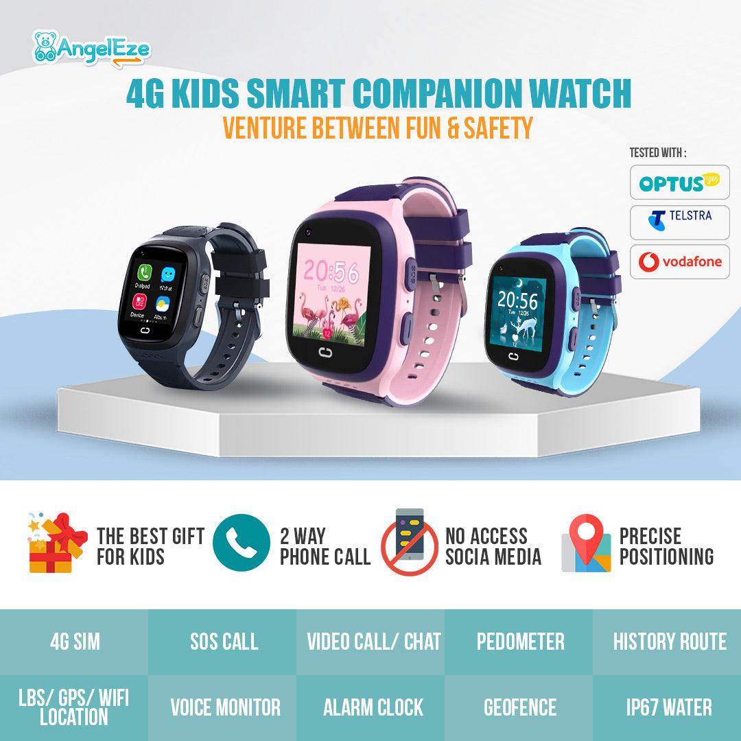 Gift Pack 1 - Upgraded 2022 Cute Full HD Kids Camera + Kids 4G LTE Smart Companion Watch - AngelEze