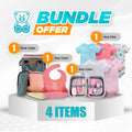 Gift Pack 10 -Baby Diaper Bag + BPA Free Bibs (Set of 2) + Baby Care Kit (8 Pieces) + Rompers Set (5 Piece) - AngelEze