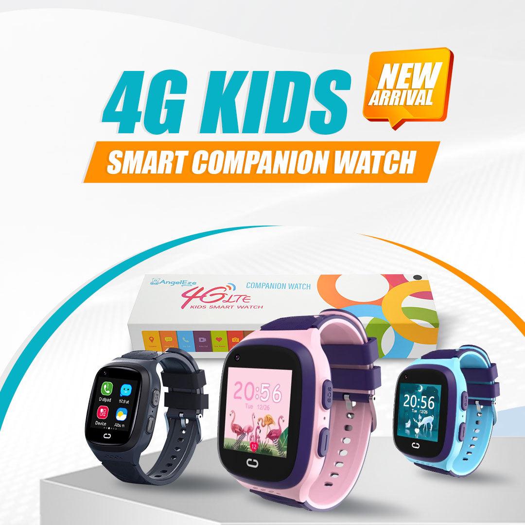 Gift Pack 2- Kids 4G LTE Smart Companion Watch x 2 + Upgraded 2022 Cute Full HD Kids Camera x 2 - AngelEze