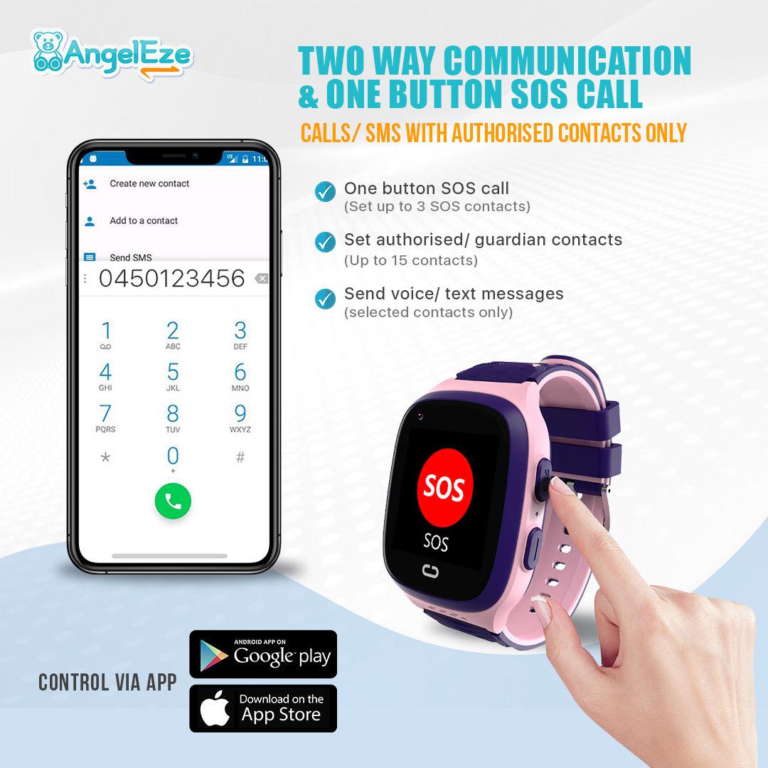Kids 4G LTE Smart Companion Watch - Video Calling and GPS Location Tracking - Waterproof Watch for Kids - AngelEze