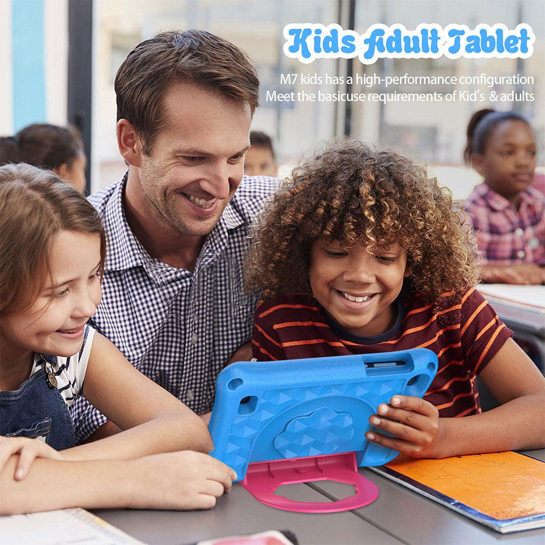 VASOUN Kids Tablet, 7 inch IPS Screen, Android 11, Parental Control, Kids app, Quad Core Processor, 2GB RAM, 32GB ROM,  2MP Front + 2MP Rear Camera, with Kids-Tablet Case - AngelEze