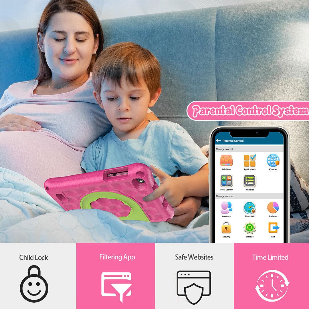 VASOUN Kids Tablet, 7 inch IPS Screen, Android 11, Parental Control, Kids app, Quad Core Processor, 2GB RAM, 32GB ROM,  2MP Front + 2MP Rear Camera, with Kids-Tablet Case - AngelEze