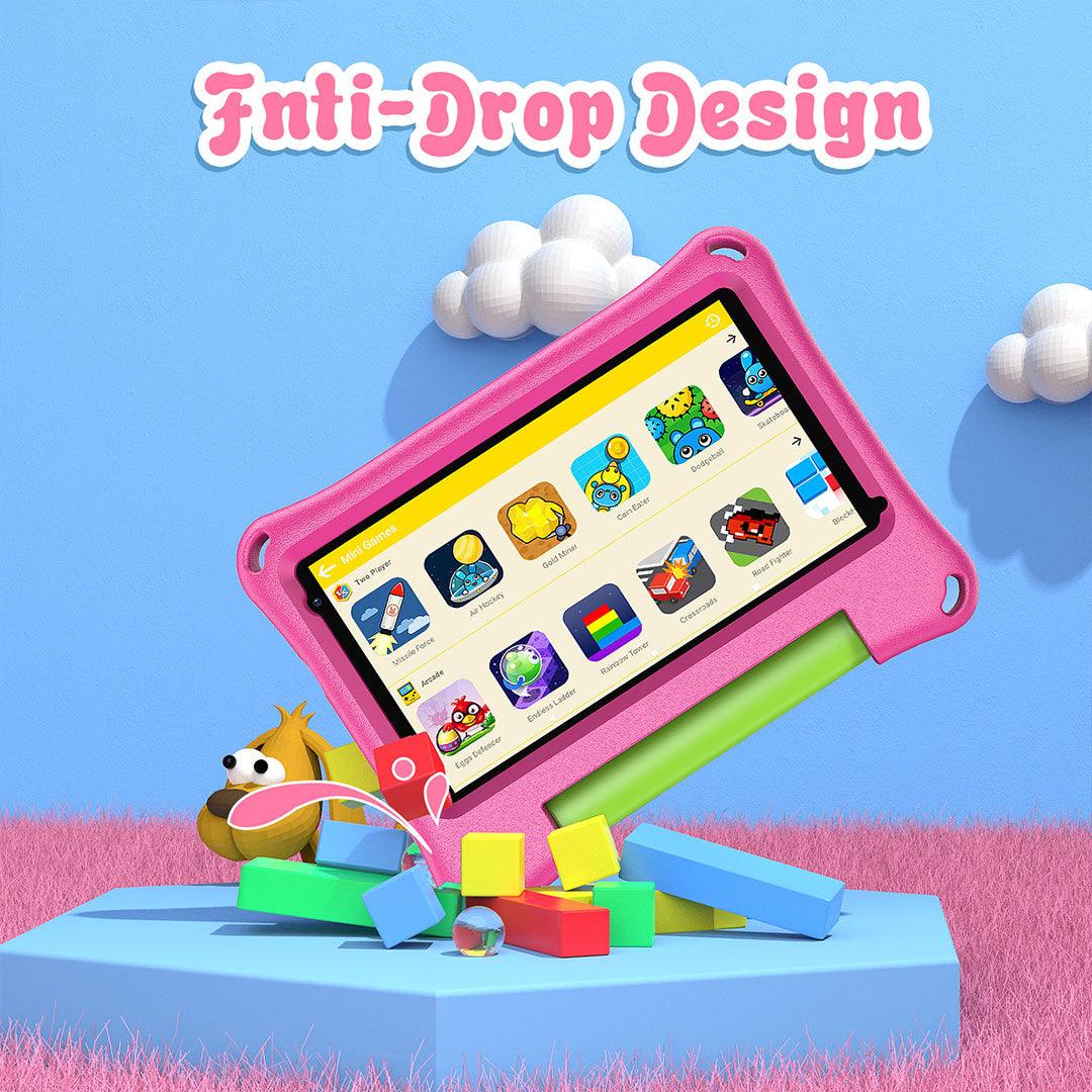 VASOUN Kids Tablet, 7 inch IPS Screen, Android 11, Parental Control, Kids app, Quad Core Processor, 2GB RAM, 32GB ROM,  2MP Front + 2MP Rear Camera, with Kids-Tablet Case - AngelEze