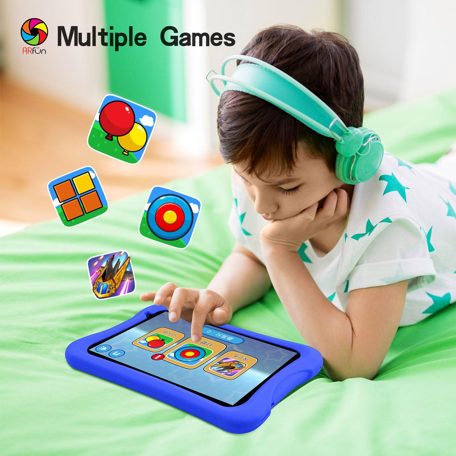 PRITOM Kids Tablet, 8 inch HD IPS Screen, Android 10, Parental Control, Quad Core Processor, 2GB RAM, 32GB ROM,  2MP + 8MP Dual Camera, with Kids-Tablet Case - AngelEze