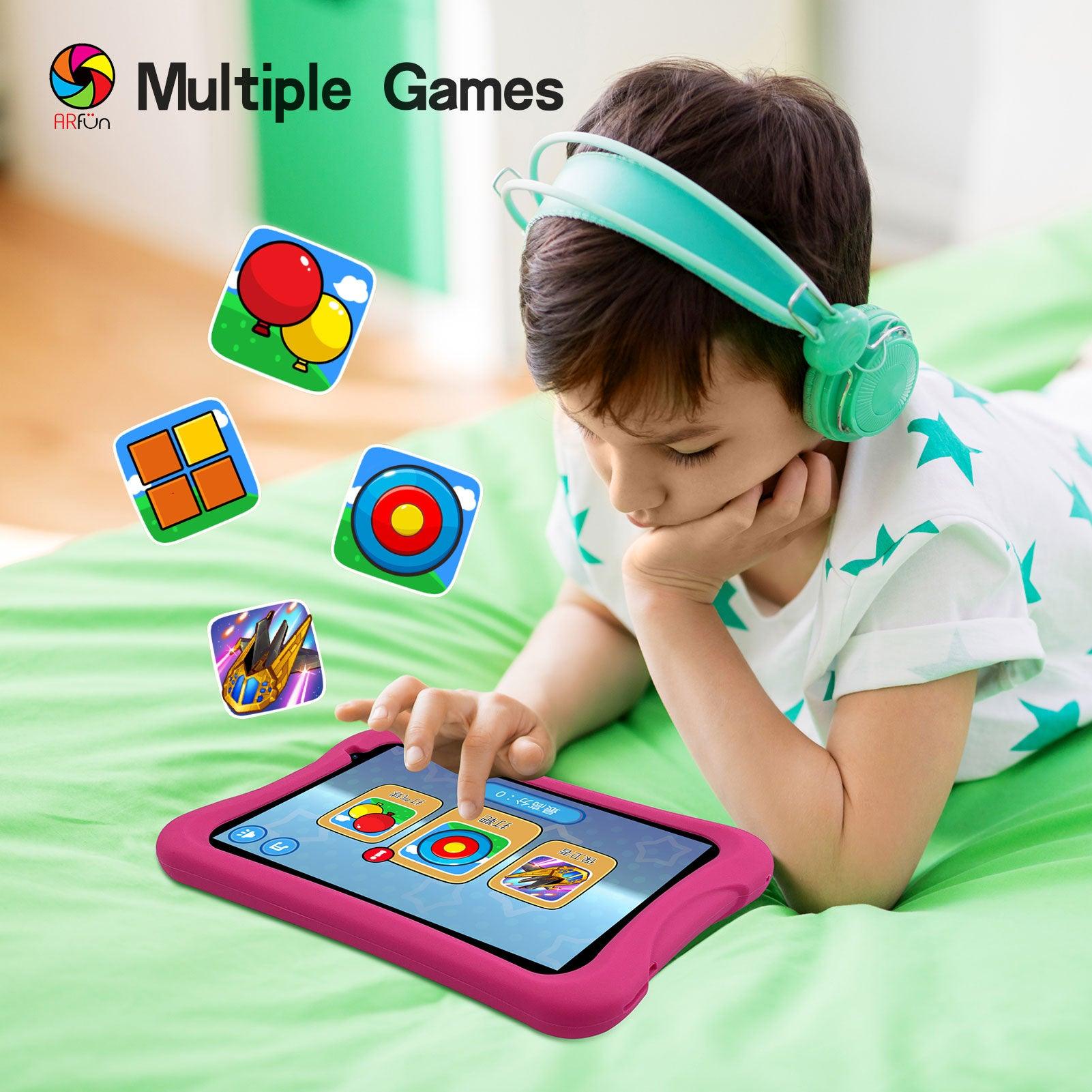 PRITOM Kids Tablet, 8 inch HD IPS Screen, Android 10, Parental Control, Quad Core Processor, 2GB RAM, 32GB ROM,  2MP + 8MP Dual Camera, with Kids-Tablet Case - AngelEze